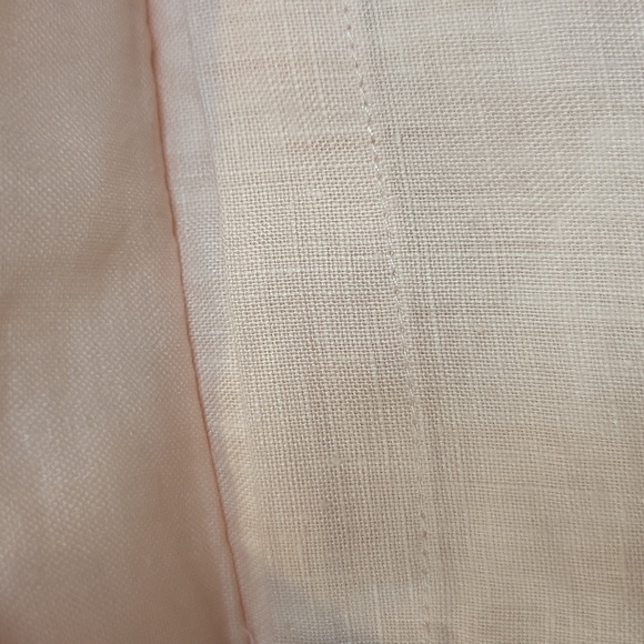 ELLEN TRACY COMPANY 100% Linen Peach Lace Up Roll Tab Tunic Top with Pockets - Picture 9 of 14